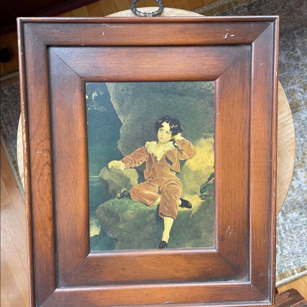 Framed Vintage Sir Thomas Lawrence The Red Boy Master Lambton Lithograph